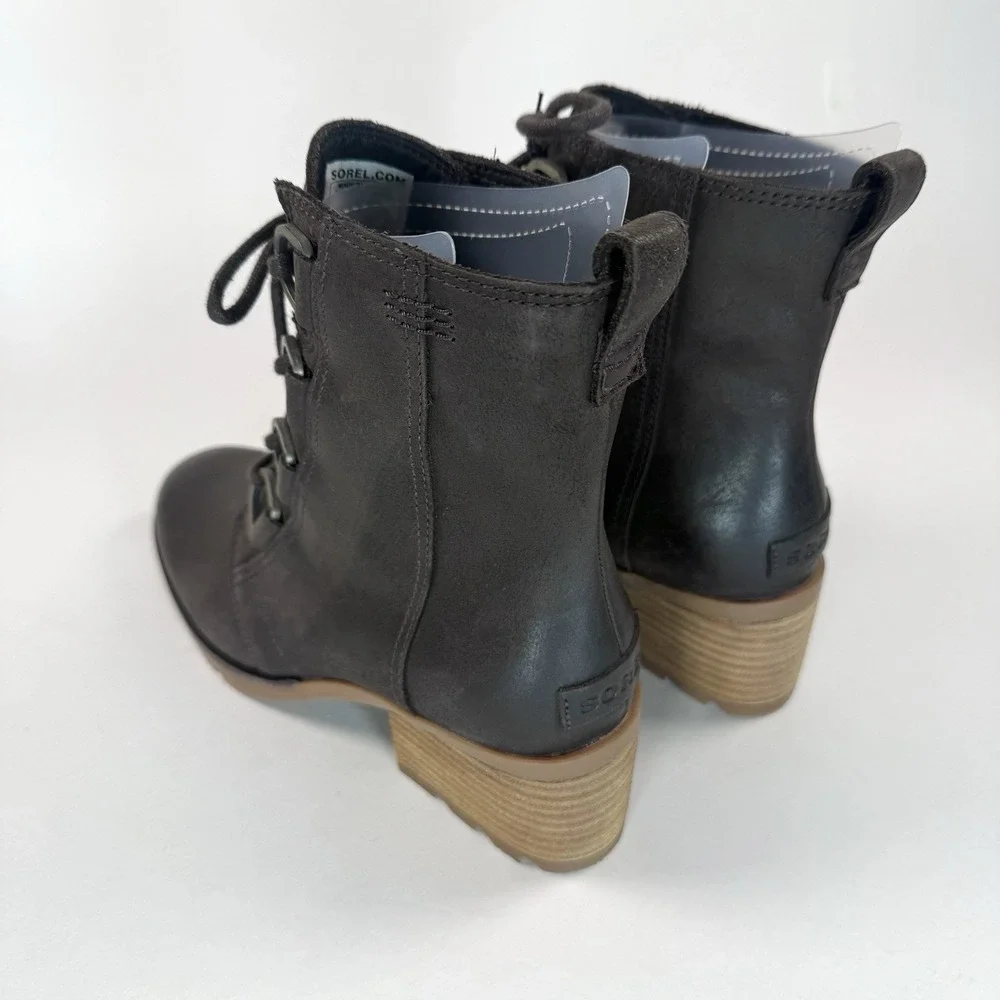 Sorel Womens 8.5 Waterproof Leather Lace Up Ankle‎ Boots Brown NL3715 NWT